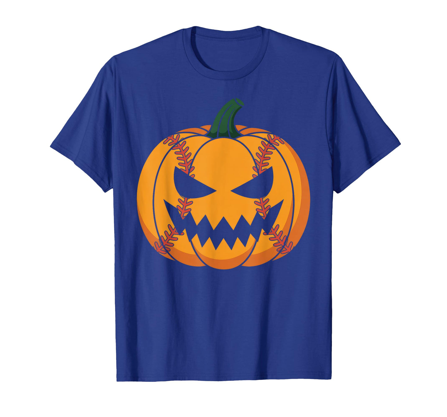 Funny Baseball Scary Pumpkin Vintage Costume Halloween T-Shirt