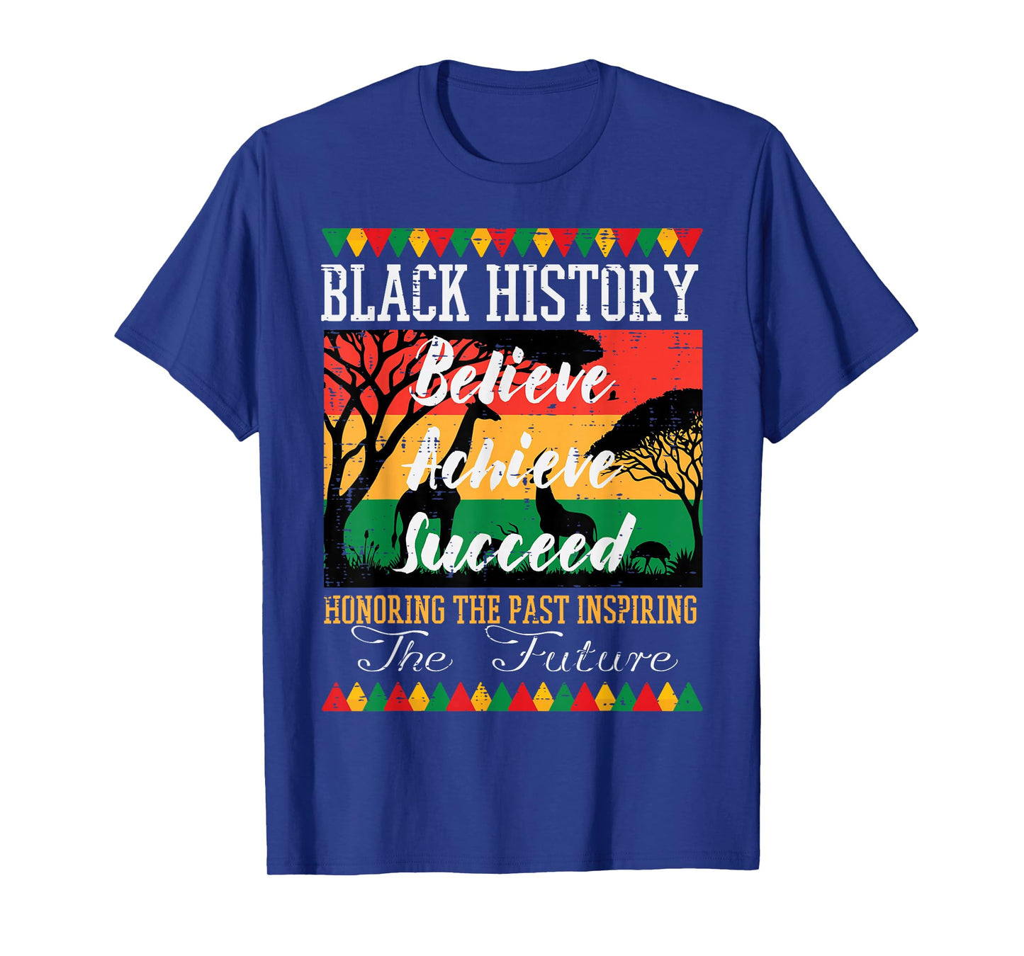 Black History Believe Achieve Succeed African Women Men Kids T-Shirt