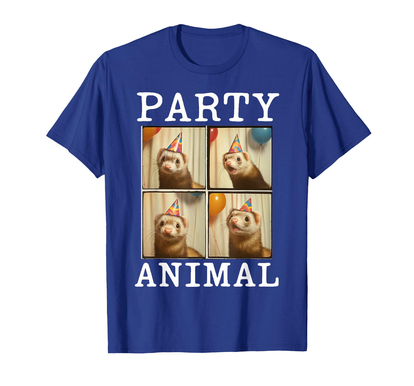 Funny Party Animal Hat Ferret Face Birthday Photobooth Gift T-Shirt