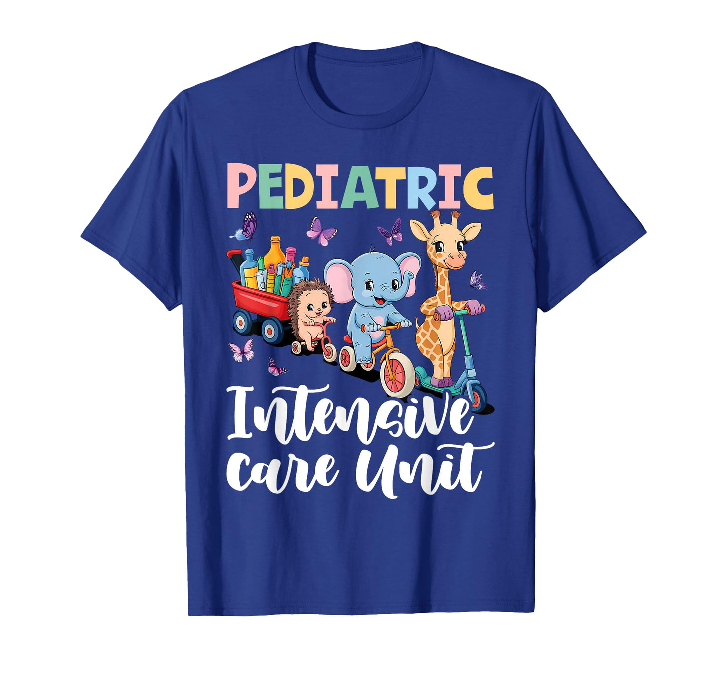 Pediatric Intensive Care Unit Cute Animals Groovy PICU Nurse T-Shirt