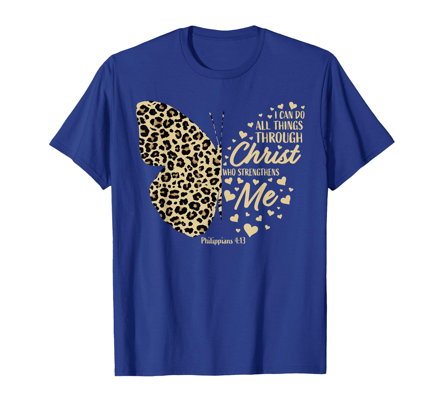 Christian Bible Verse Butterfly Cheetah Mom Women Teen Girls T-Shirt