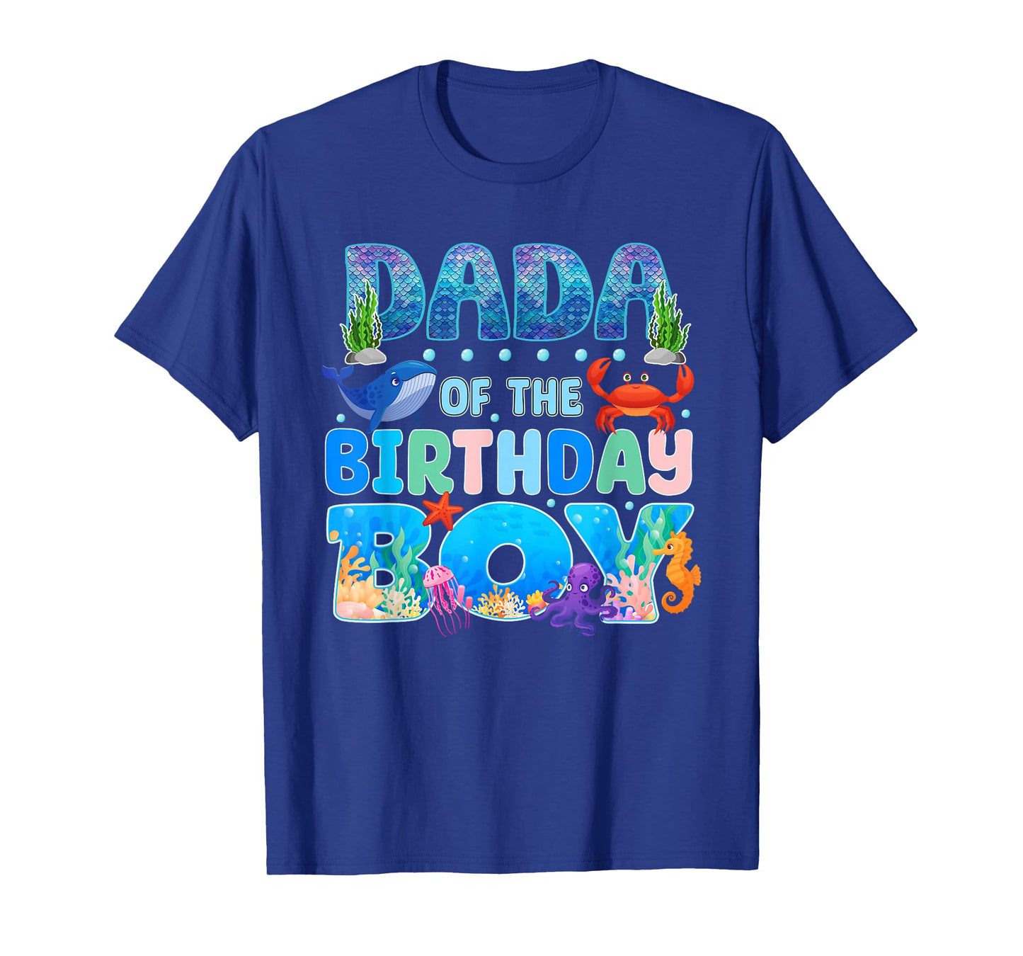 Dada of The Birthday Boy Aquarium Sea Animals Matching T-Shirt