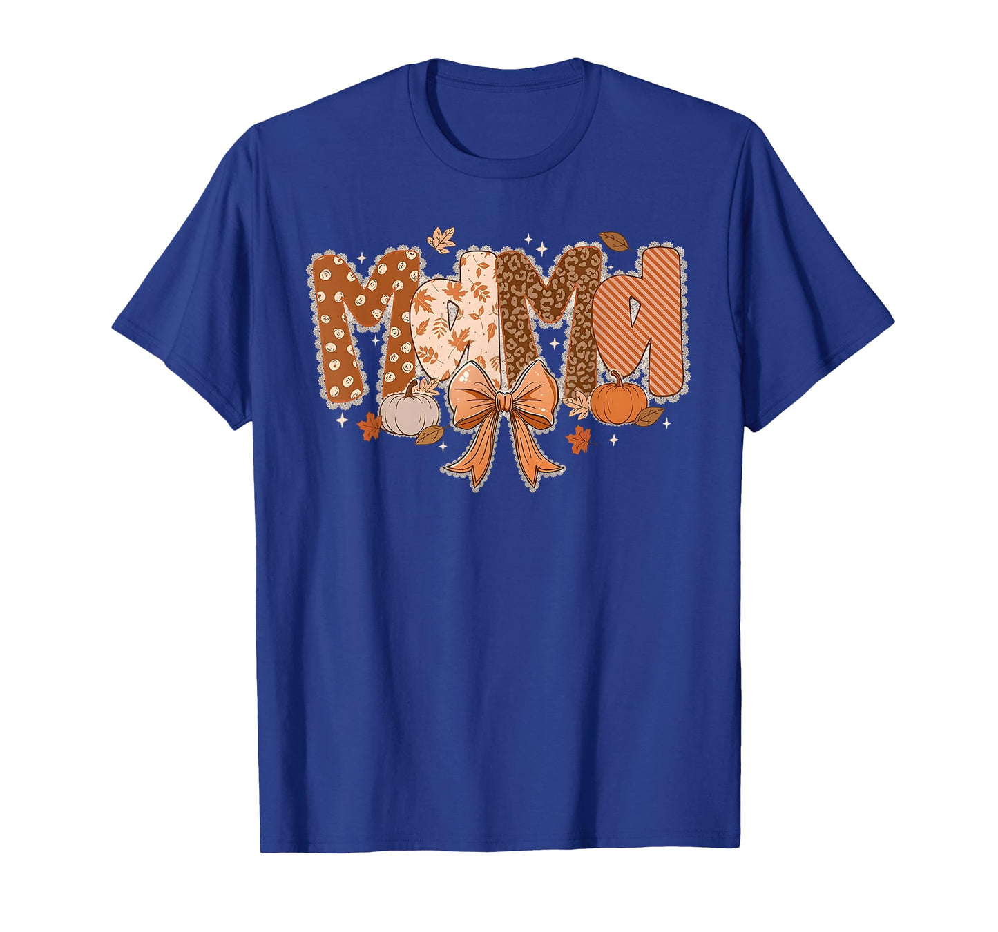 Mama Pumpkin Fall Coquette Lace Bow Thanksgiving Mom Women T-Shirt