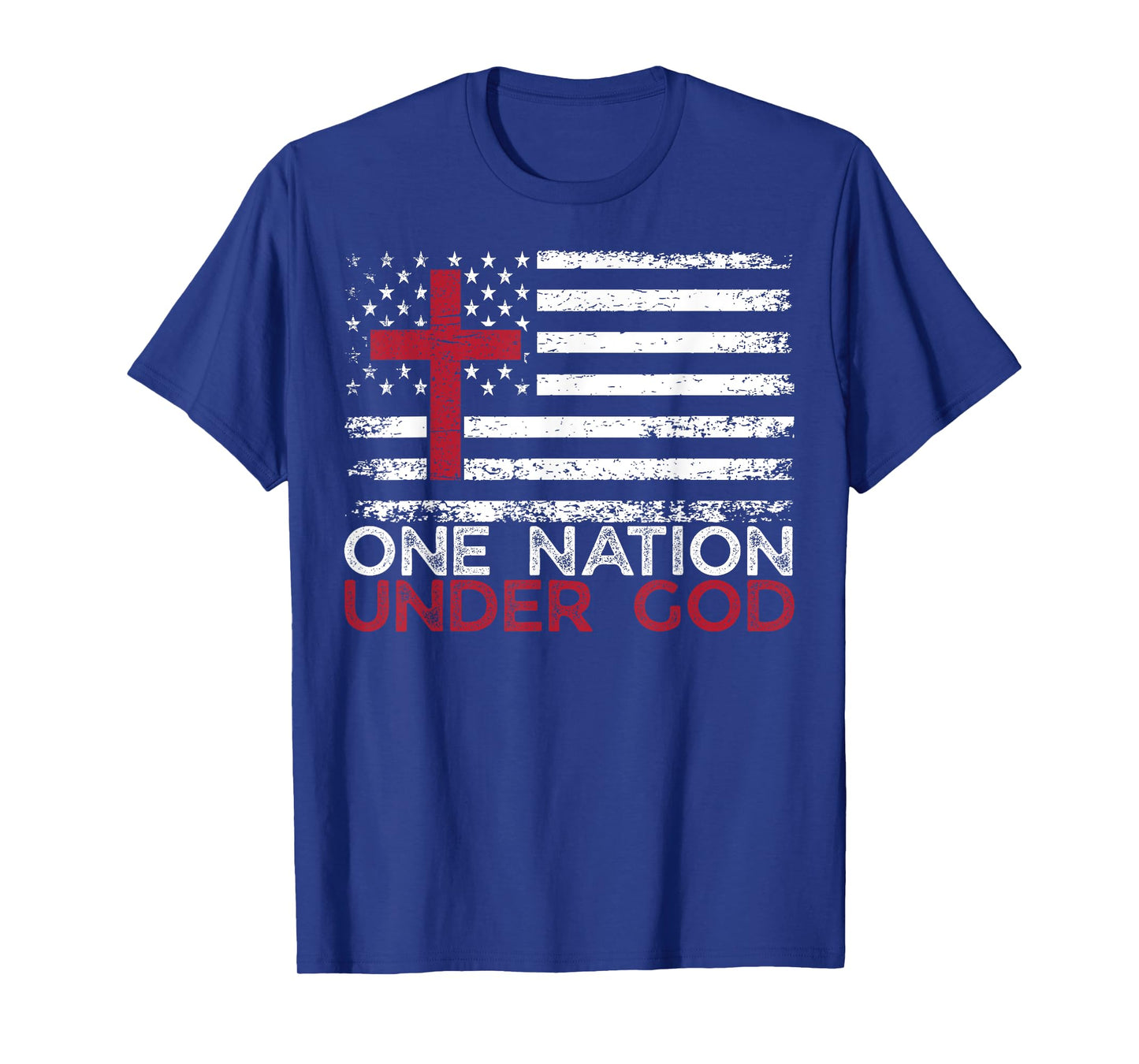 One Nation Under God Flag 4th Of July Patriotic Christian T-Shirt