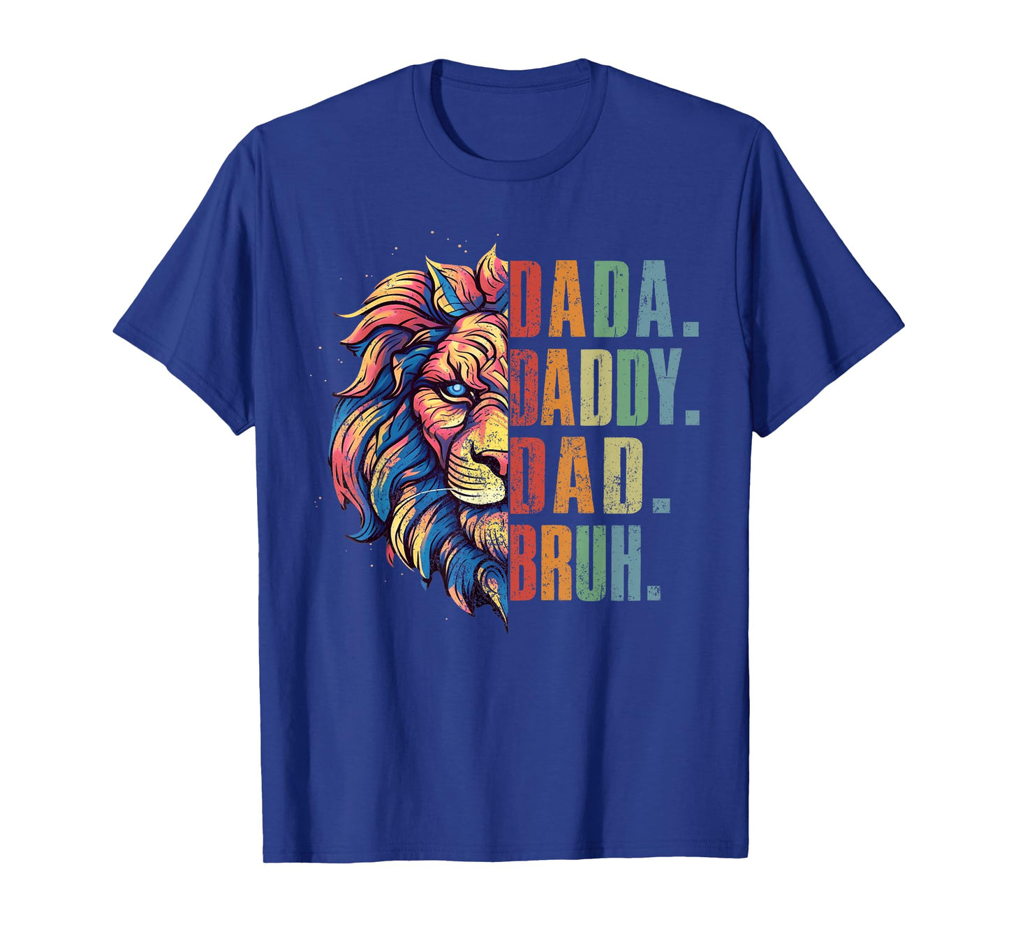 Dada Daddy Dad Bruh Retro Groovy Funny Lion Father's Day T-Shirt