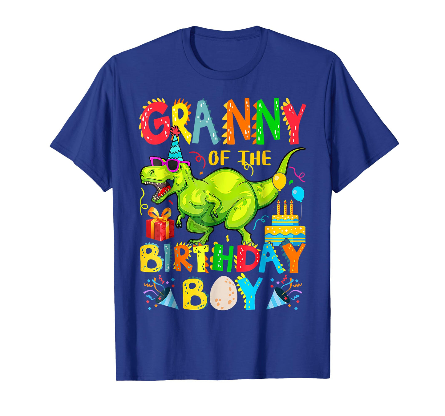 Granny of The Birthday Boy Family Matching Dinosaur T-Rex T-Shirt