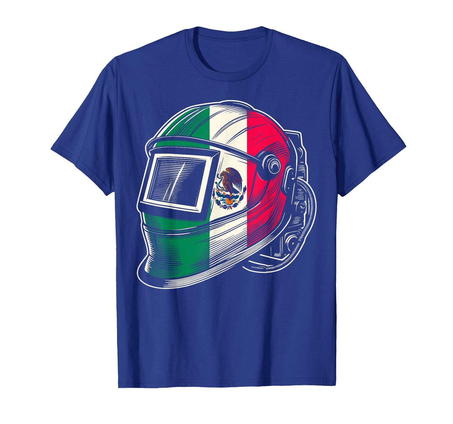 Mexico Flag Pipeliner Welding Hood Distressed Welder T-Shirt