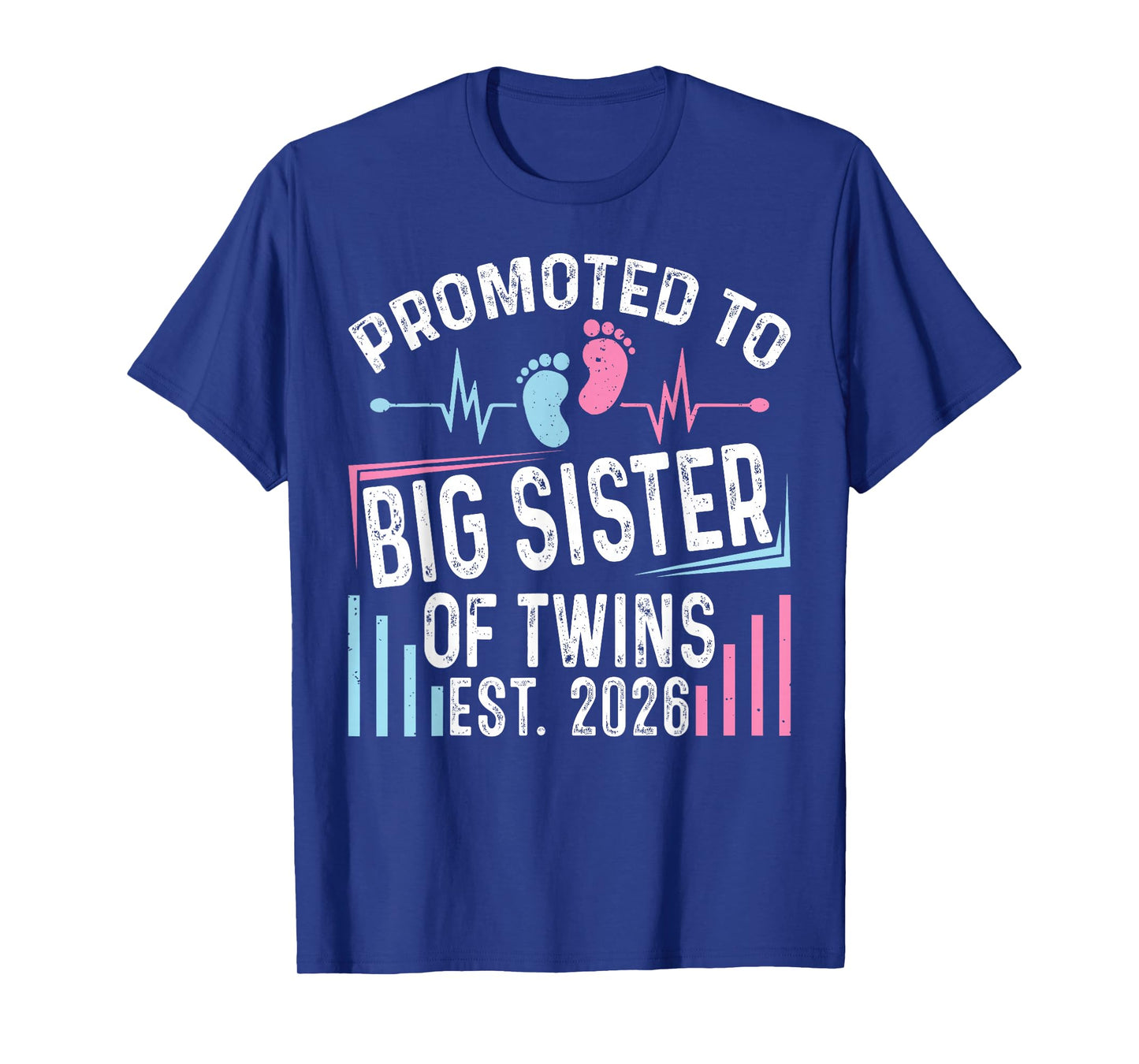 Promoted to Big Sister of Twins Est 2026 Baby Shower T-Shirt