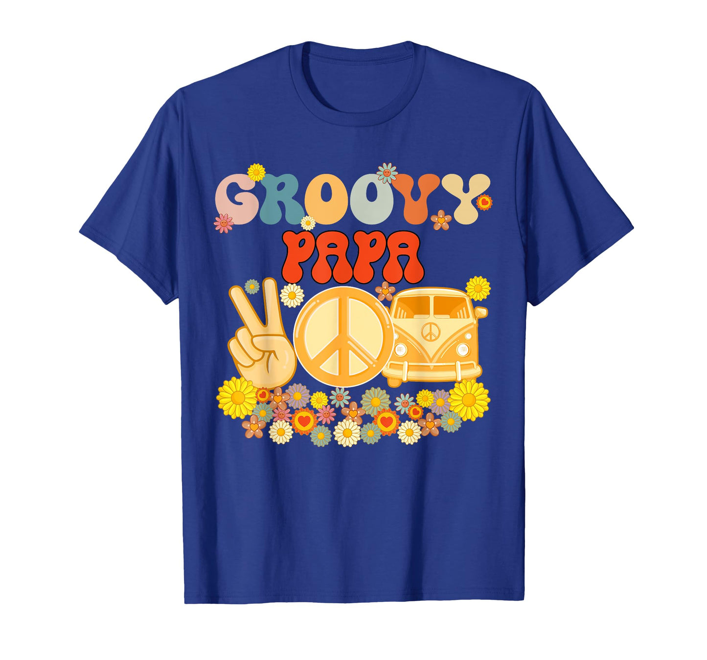 Groovy Papa Retro Matching Family Baby Shower Father's Day T-Shirt