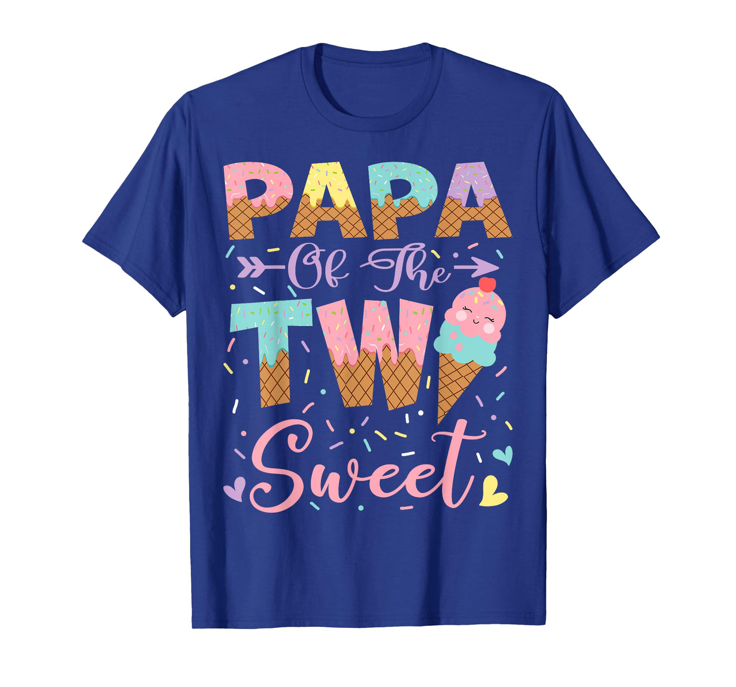 Papa Of The Two Sweet 2Nd Birthday Summer Ice Cream T-Shirt