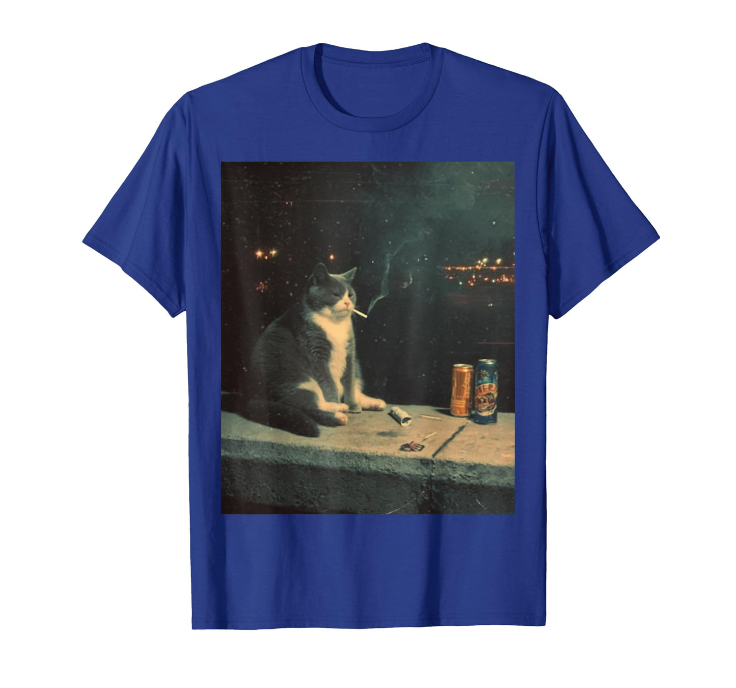 Cigarette Kitten Funny Smoking Cat Meme Stupid Brainrot T-Shirt