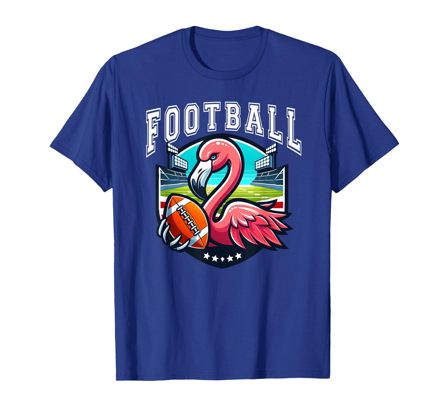 Football Pink Flamingo Playing Football T-Shirt