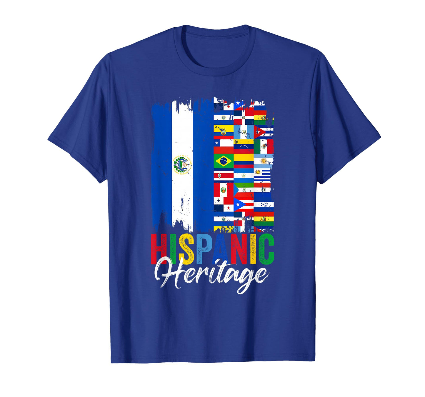 El Salvador Hispanic Heritage Month Latino Countries Flags T-Shirt