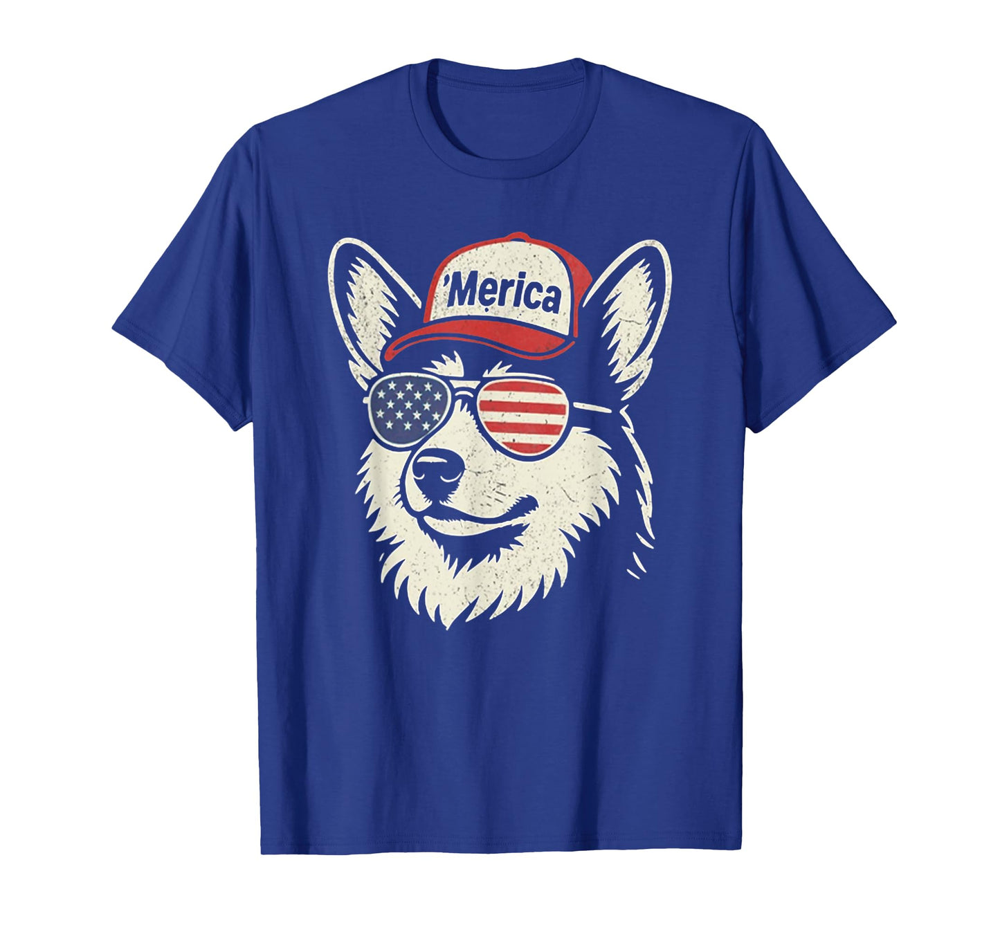 'Merica Corgi Dog Wearing Sunglasses Hat 4th of July T-Shirt for Men Women