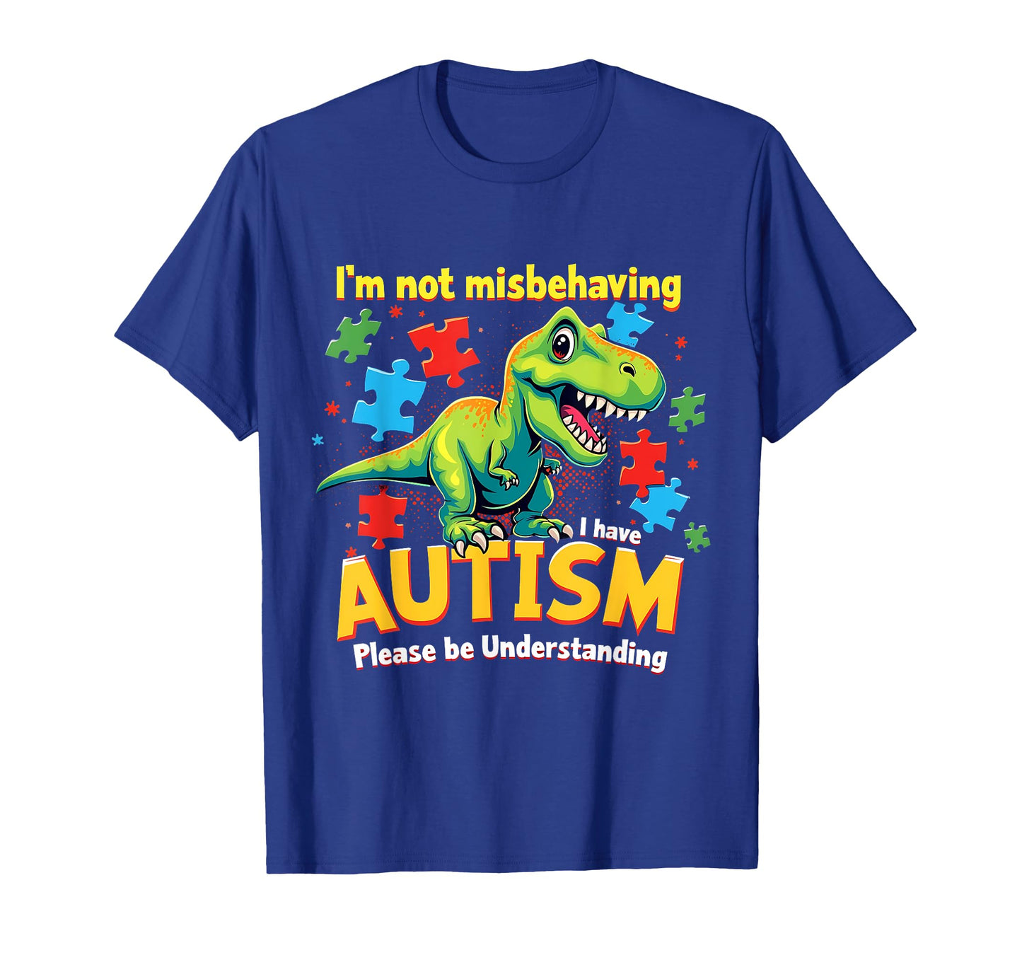 I Have Autism Cute Dinosaur Autism Awareness Month Graphic T-Shirt