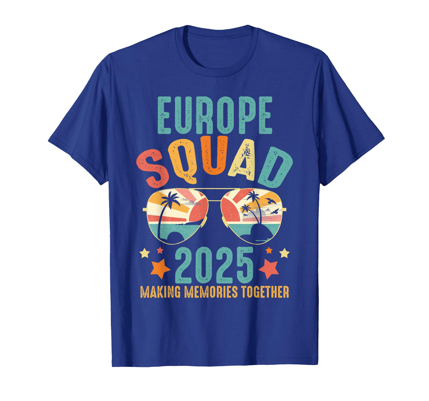 Europe Squad 2025 Funny Groovy Reunion Friends Trip Match T-Shirt