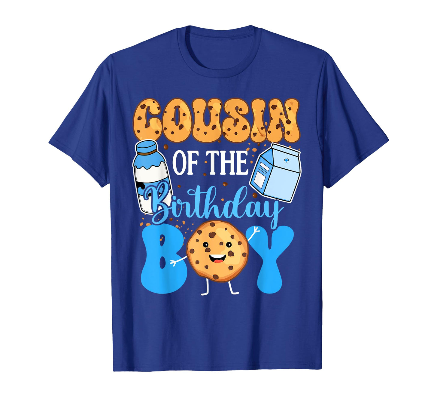 Cousin of the Birthday Boy Milk and Cookies 1st Birthday T-Shirt