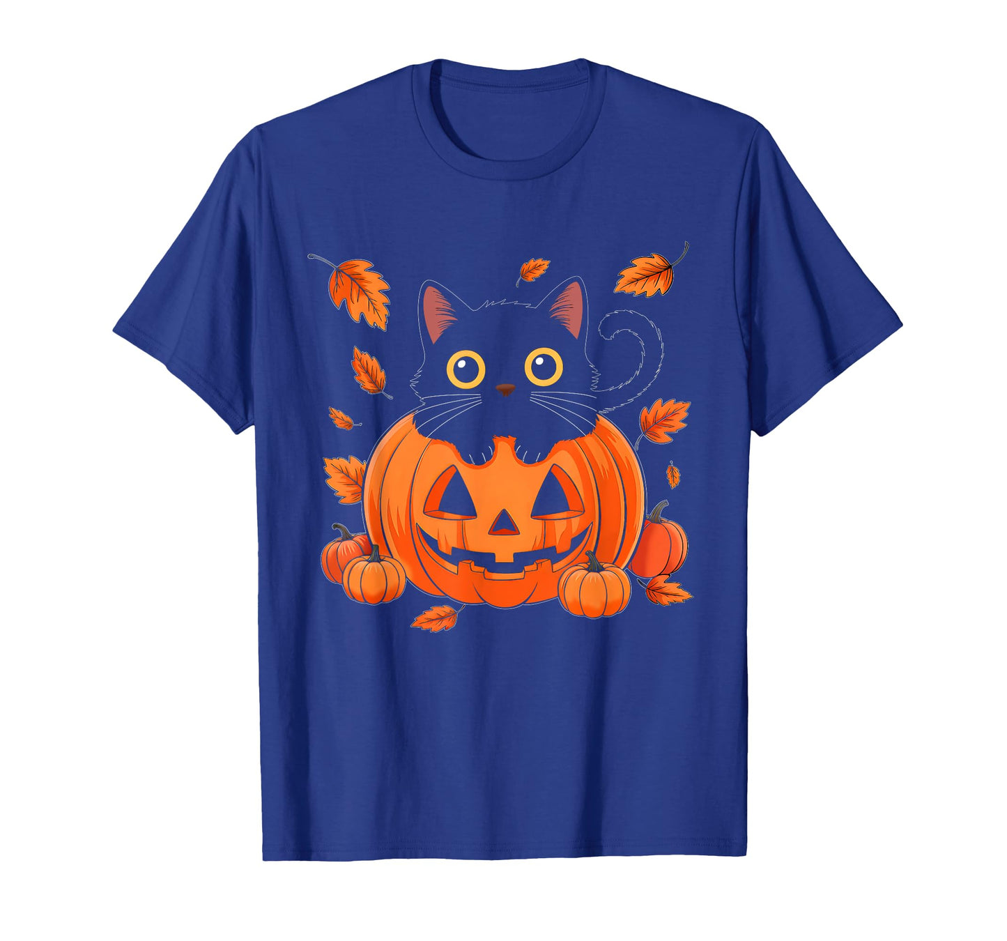 Cute Black Cat Pumpkin Season Fall Autumn Halloween Costume T-Shirt
