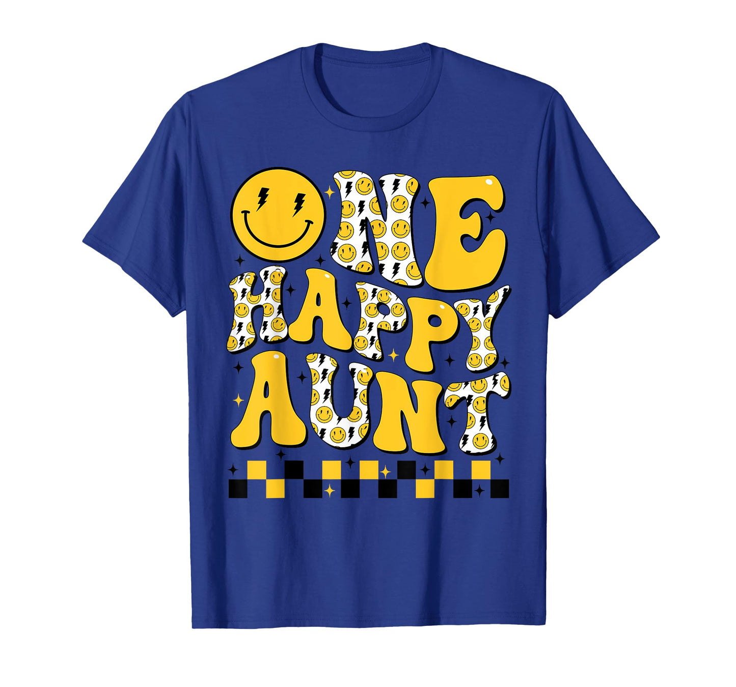 One Happy Aunt 1st First Smile Face Birthday Family Matching T-Shirt