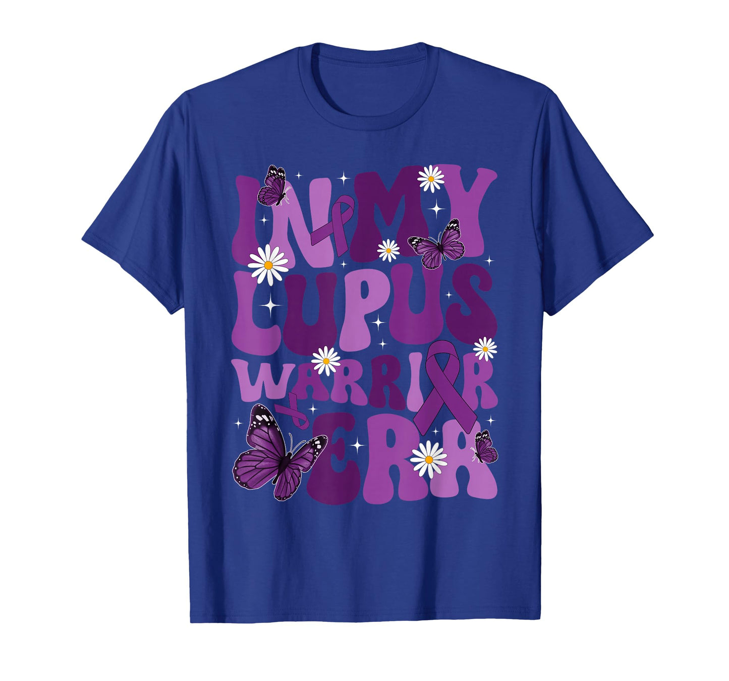 Retro Groovy In My Lupus Warrior Era Survivor Purple Ribbon T-Shirt