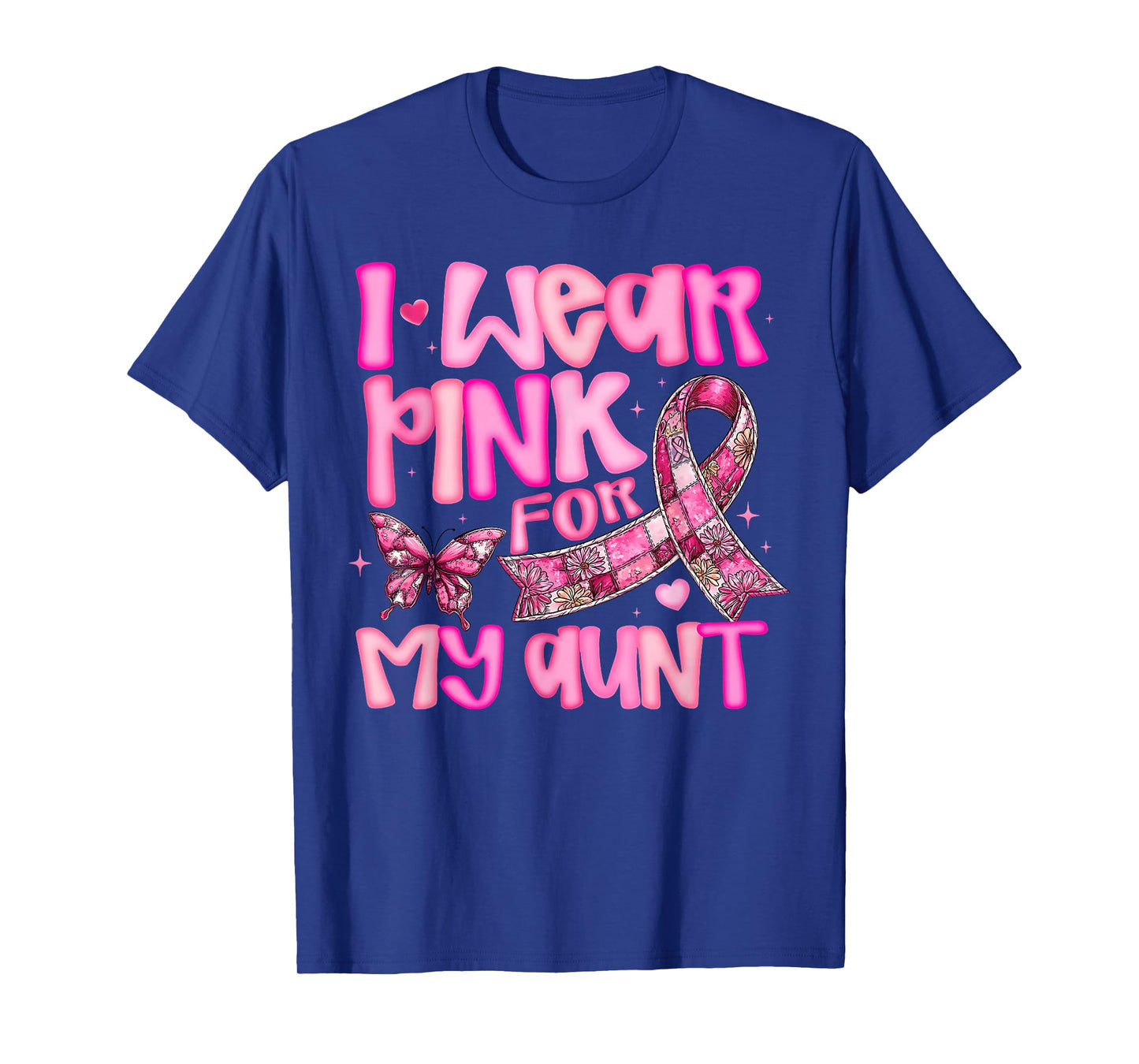 I Wear Pink for My Aunt Preppy Breast Cancer Women Kid Youth T-Shirt