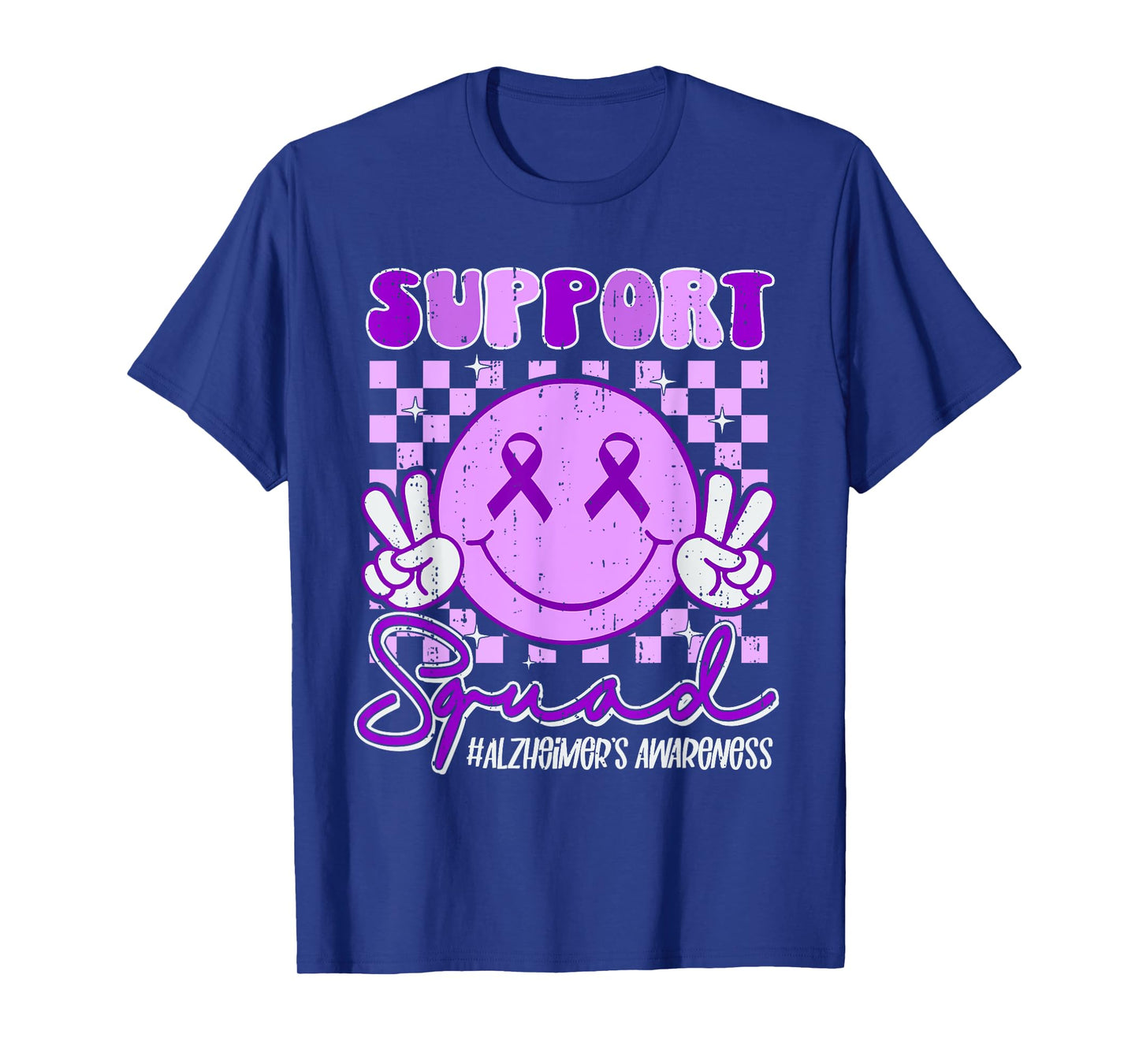 Support Squad Alzheimer's Awareness Ribbon Purple Dementia T-Shirt