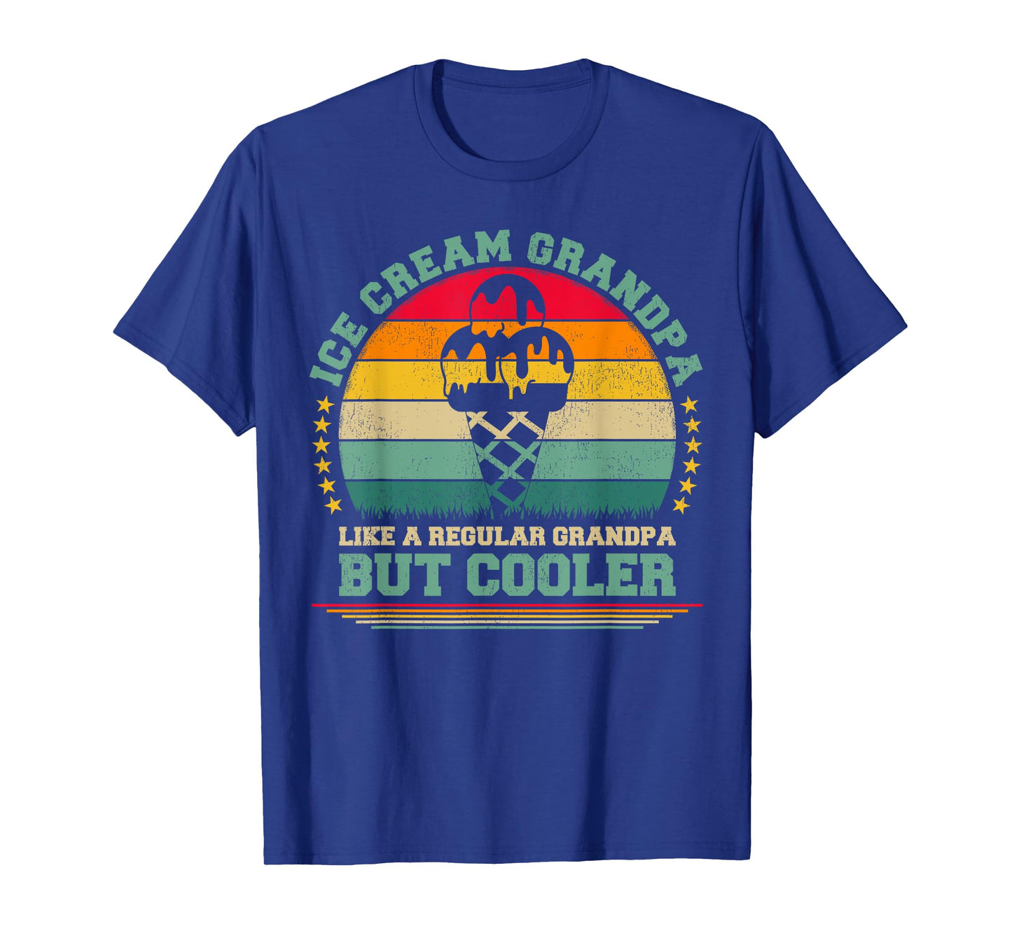 Ice Cream Lover Funny Vintage Ice Cream Grandpa Father's Day T-Shirt for Men