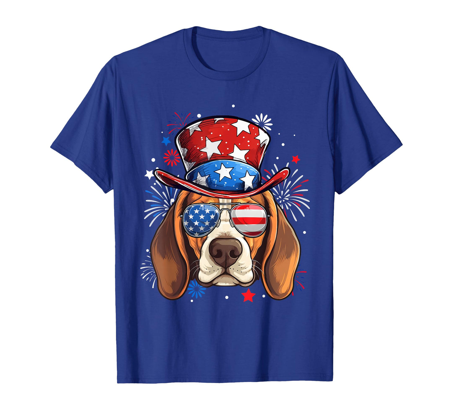 Beagle Patriotic USA Flag 4th Of July Dog Lover Women Kids Men T-Shirt
