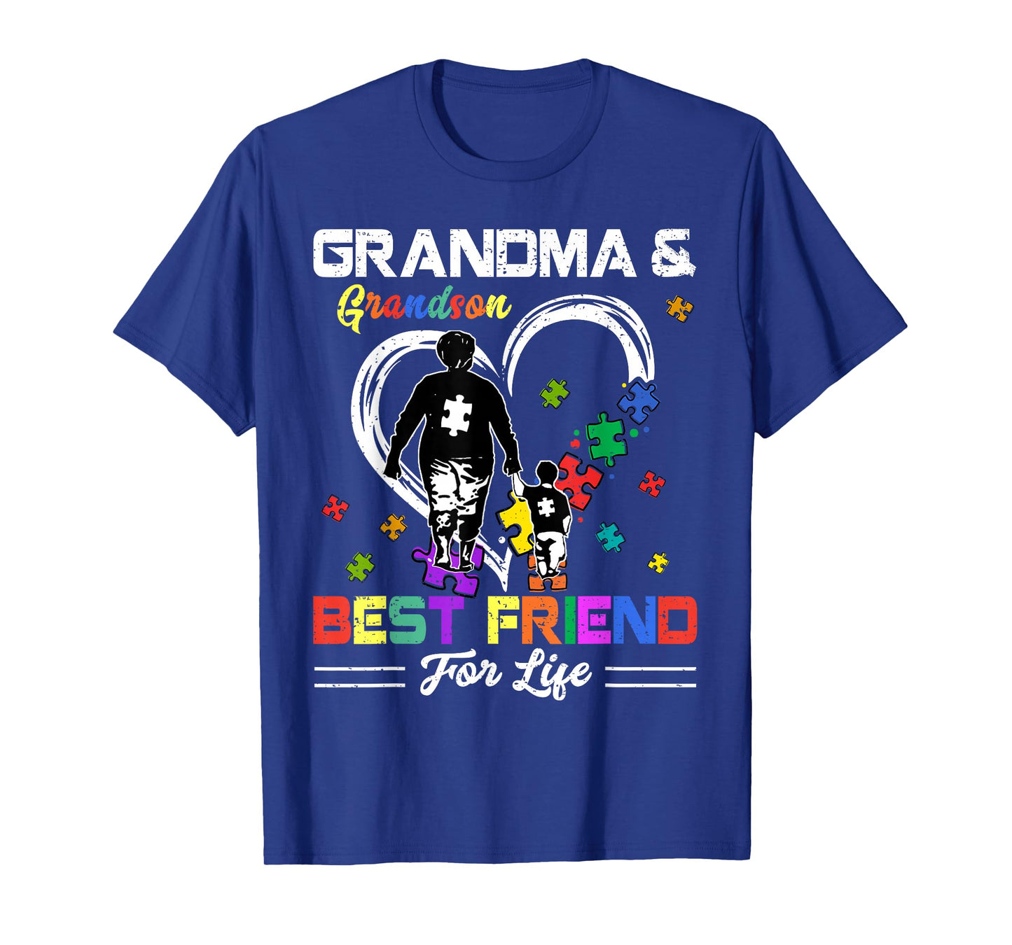 Grandma And Grandson Best Friend For Life Autism Awareness T-Shirt
