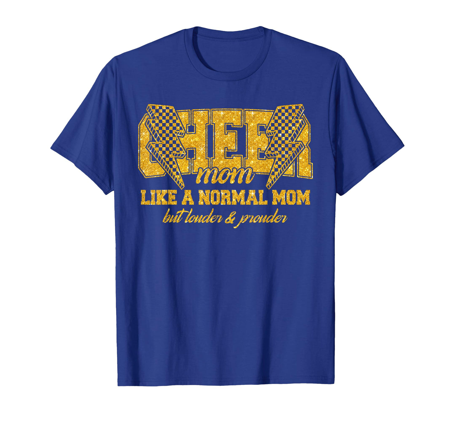 Cheer Mom Biggest Fan Cheerleader Black Yellow Gold Pom Pom T-Shirt