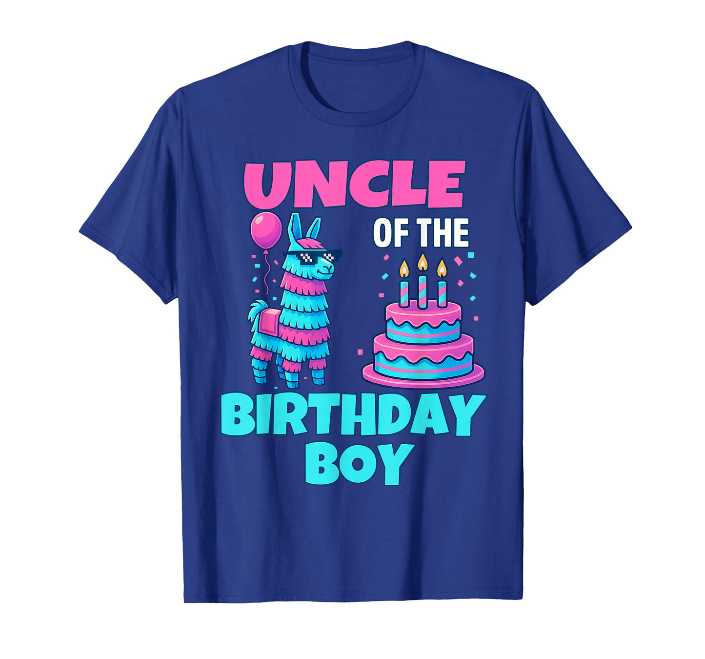 Uncle of Birthday Boy Llama Pinata Party family mathing men T-Shirt