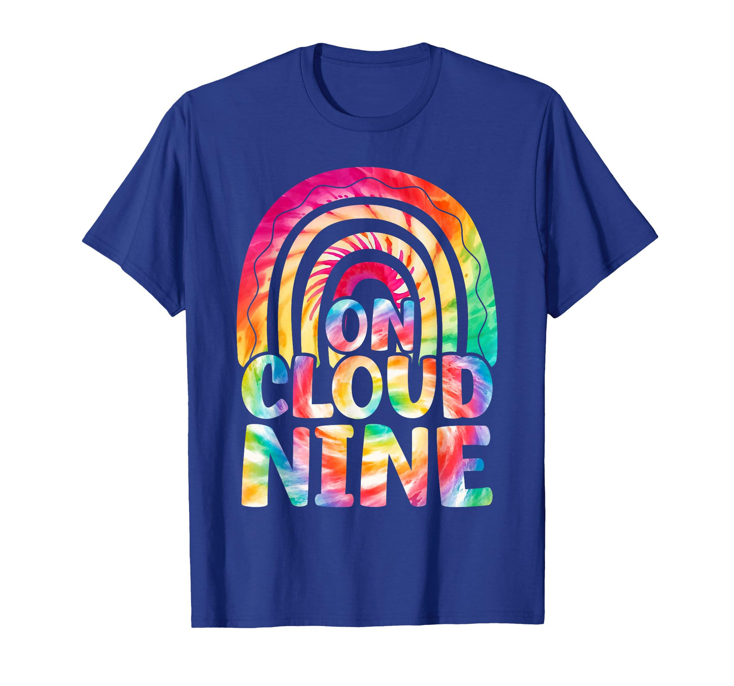 Retro On Cloud Nine Tie Dye Happy 9th Birthday 9 Years Old T-Shirt