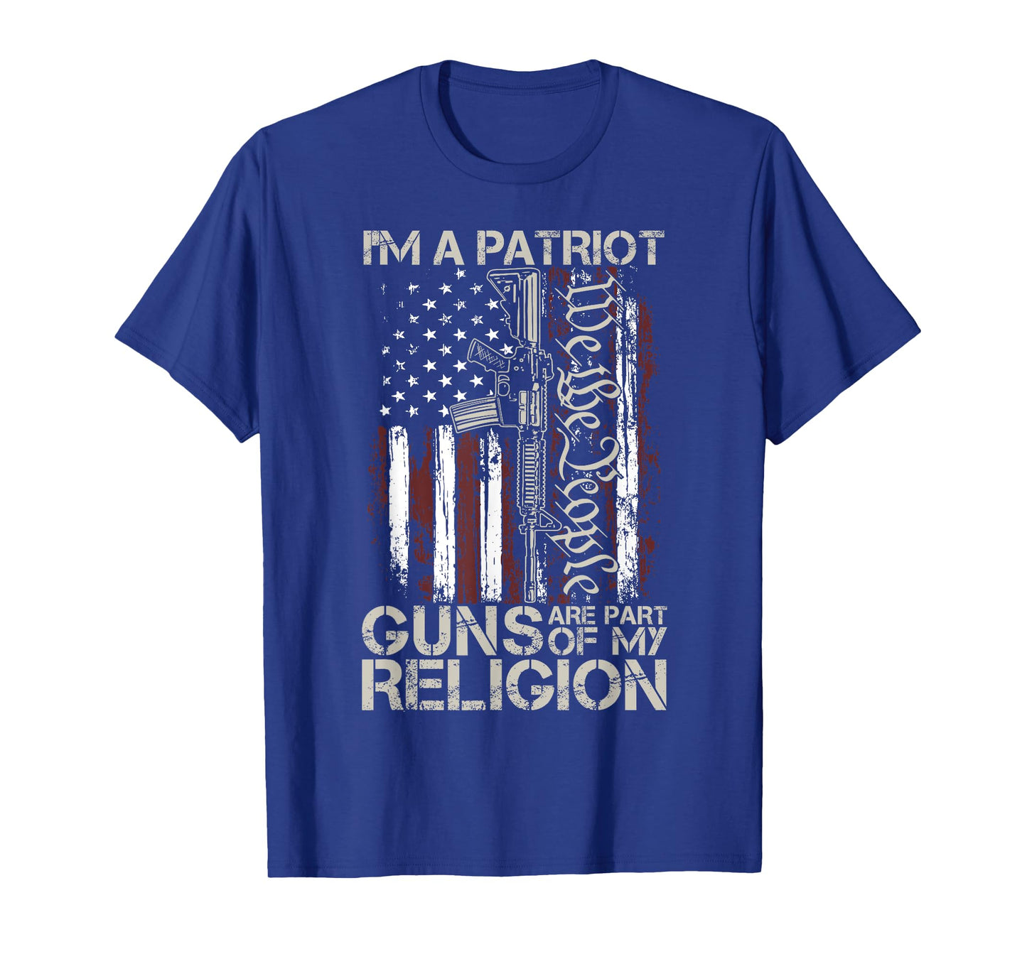 I'm a Patriot Guns are Part of My Religion Gun American Flag T-Shirt
