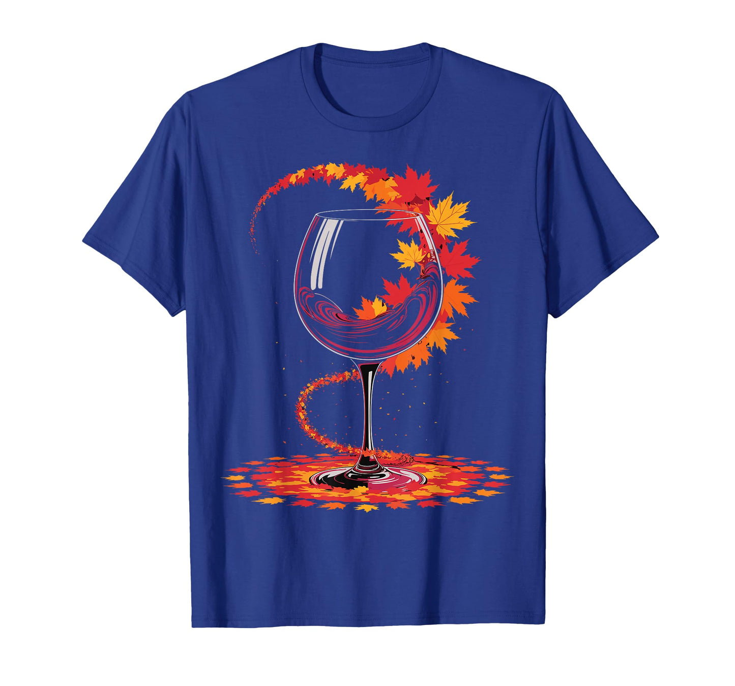 Autumn Leaves Wine Glass Fall Season Lover T-Shirt