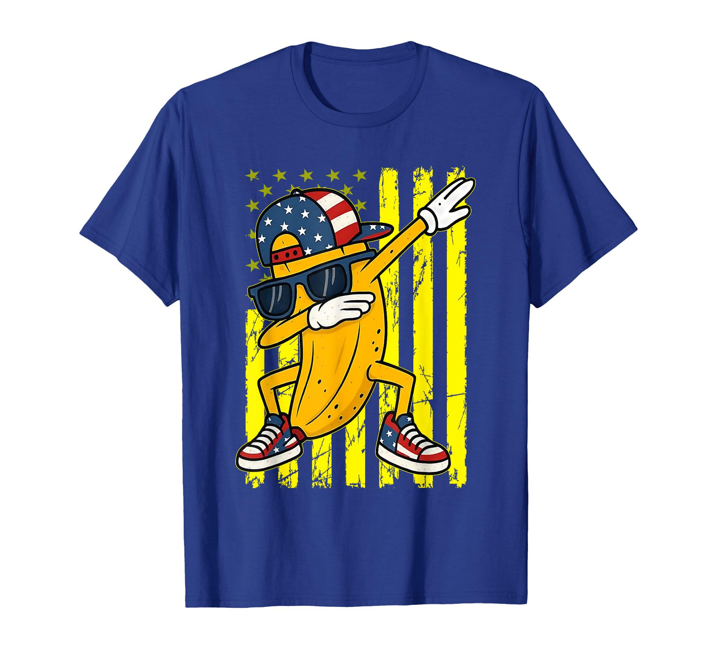 Dabbing Banana Retro American Flag Banana Lover Boys Kids T-Shirt
