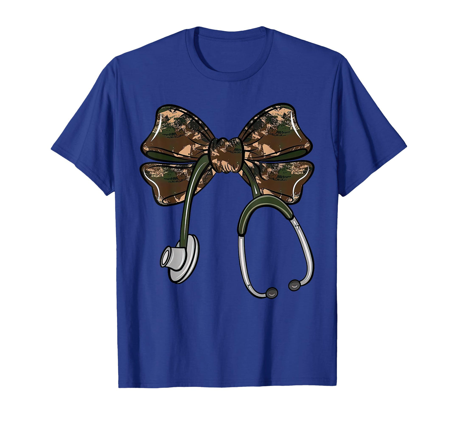 Cute Camo Nurse Coquette Bow Stethoscope Registered Nurse T-Shirt