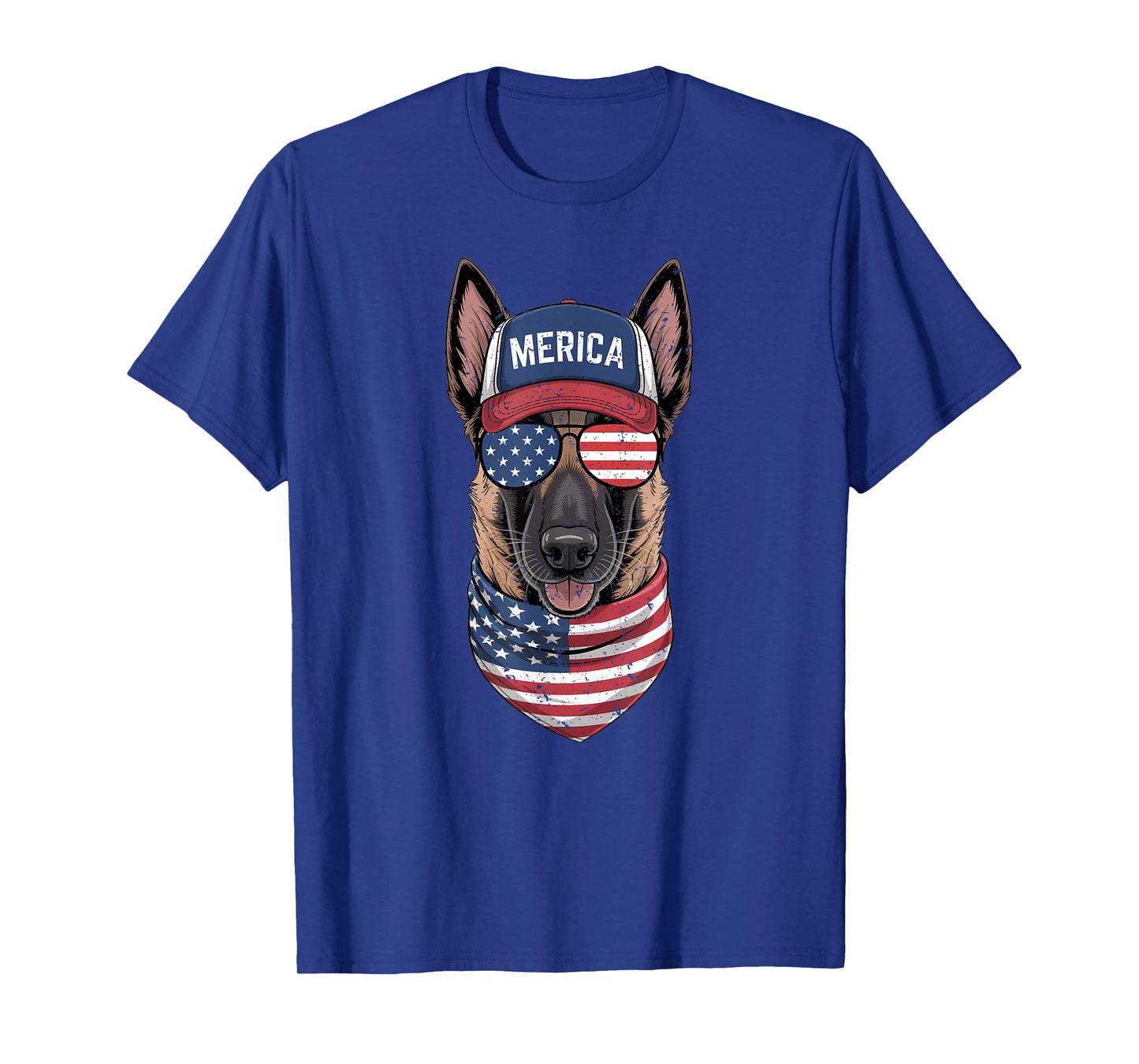 Belgian Malinois 4th of July US American Flag Dog Patriotic T-Shirt