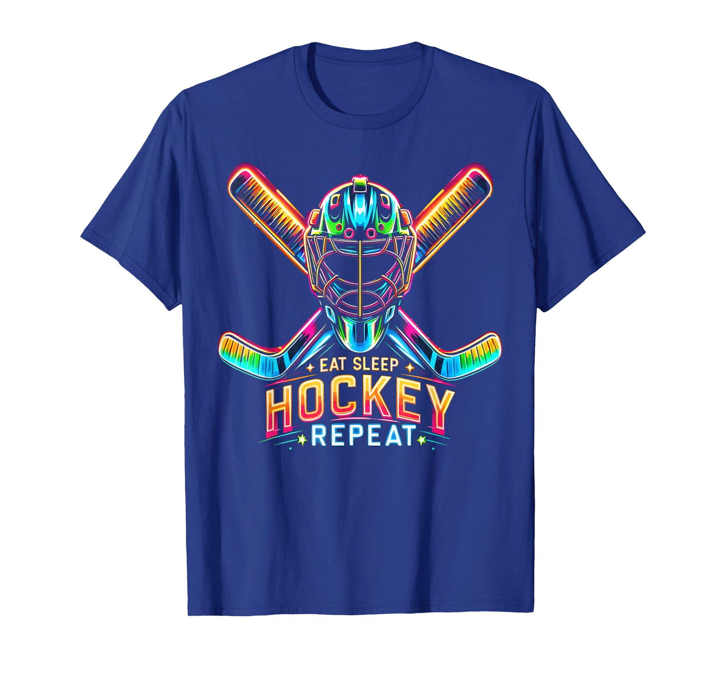 Eat Sleep Hockey Repeat Colorful Tie Dye Color Sports Fan T-Shirt