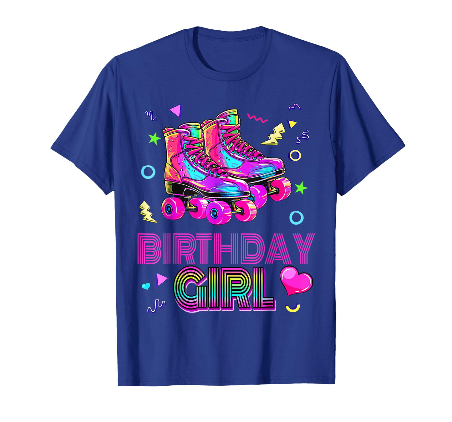 Birthday Girl Roller Skating 80s 90s Birthday Family Kids T-Shirt