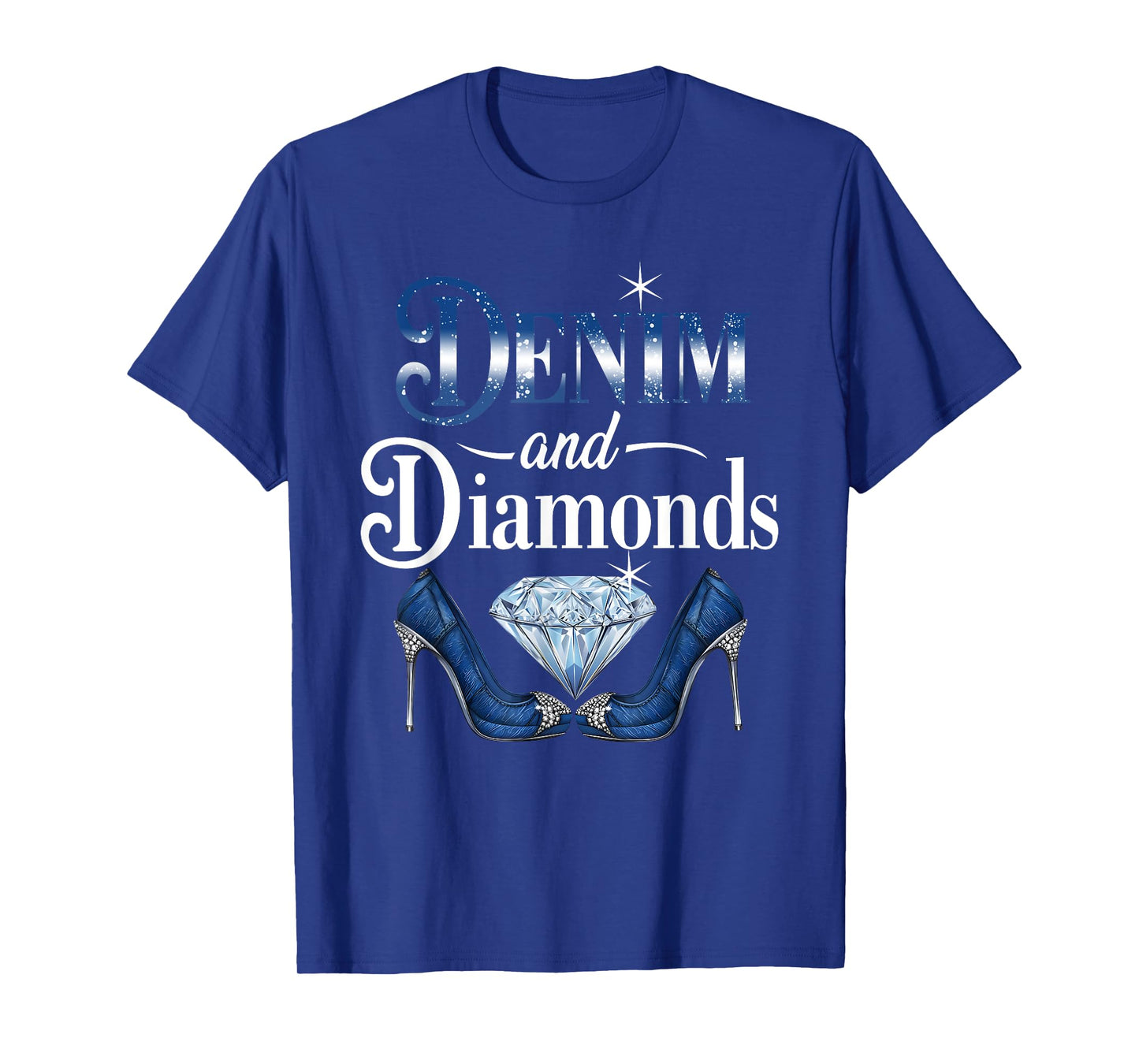 Fabulous Denim & Diamonds High Heels Girls Women Cowgirls T-Shirt