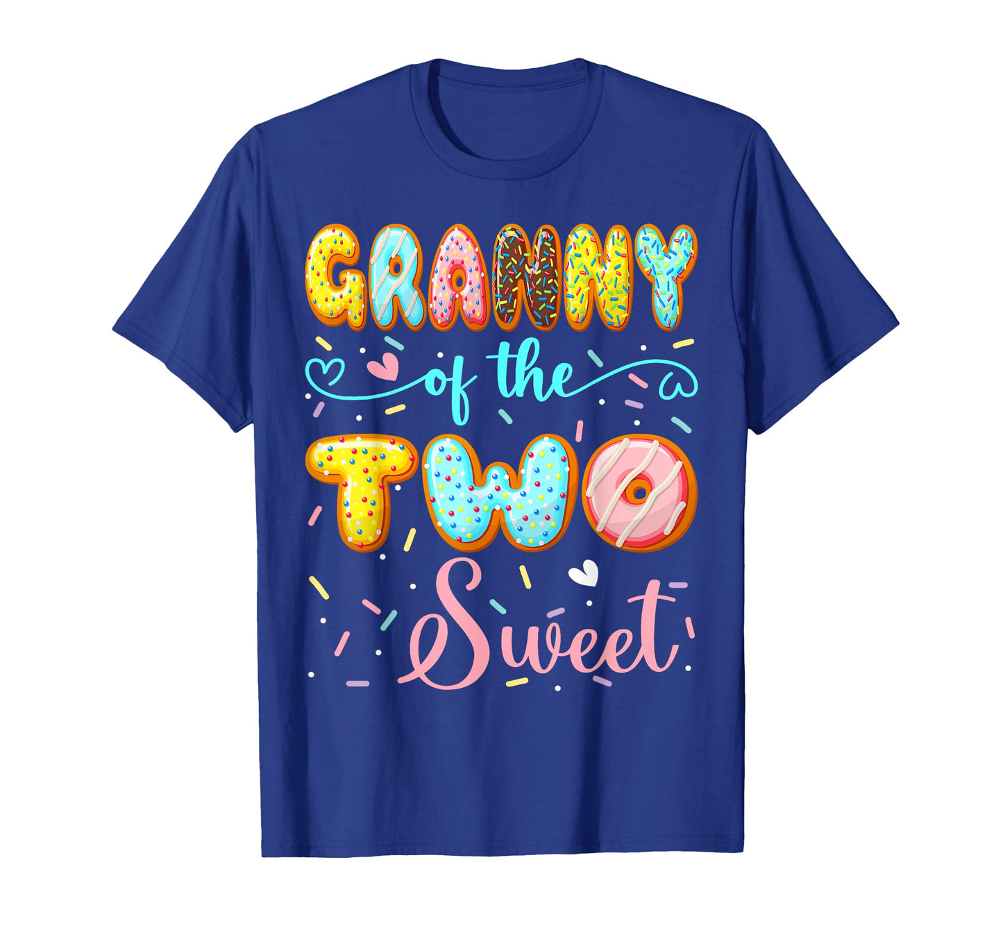 Granny Of The Two Sweet 2Nd Birthday Girl Donut Party T-Shirt