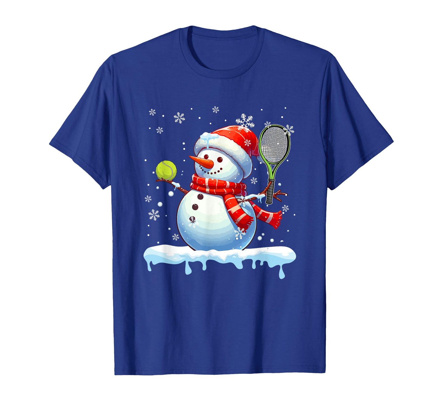 Snowman Playing Tennis Christmas Player Fan Lover Kids T-Shirt