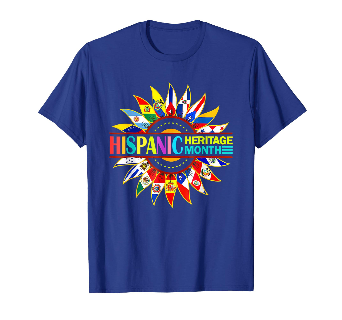 Hispanic Heritage Month All Countries Hispanic Flags Hands T-Shirt