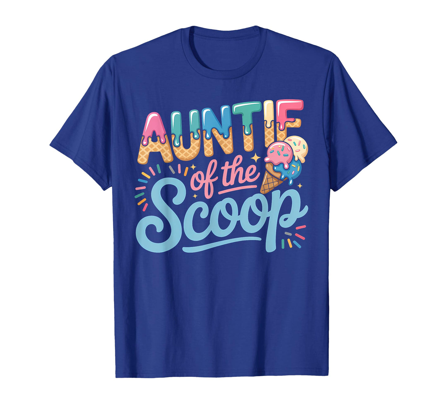 Cute Auntie of the Scoop Ice Cream Gender Reveal Baby Shower T-Shirt
