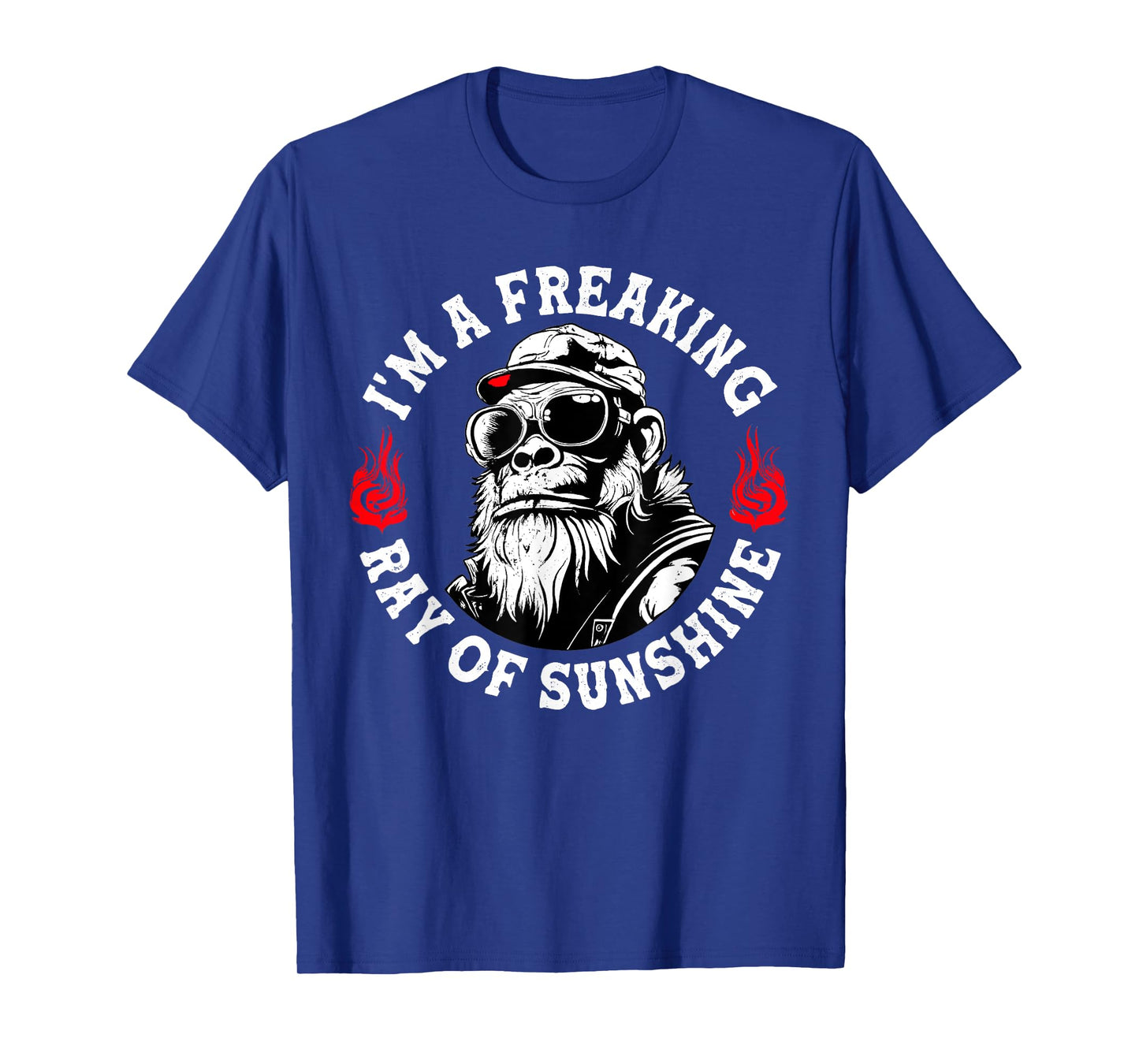 Retro Iβm A Freaking Ray Of Sunshine Funny Monkey T-Shirt