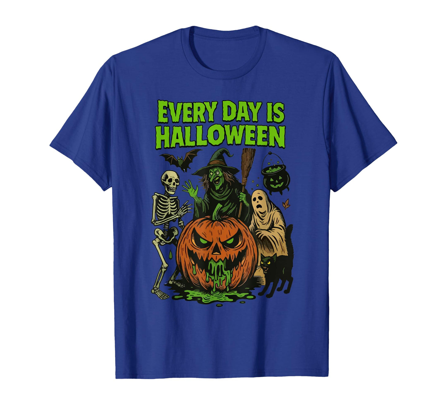 Every Day is Halloween Witch Pumpkin Eating Ghost Costume T-Shirt