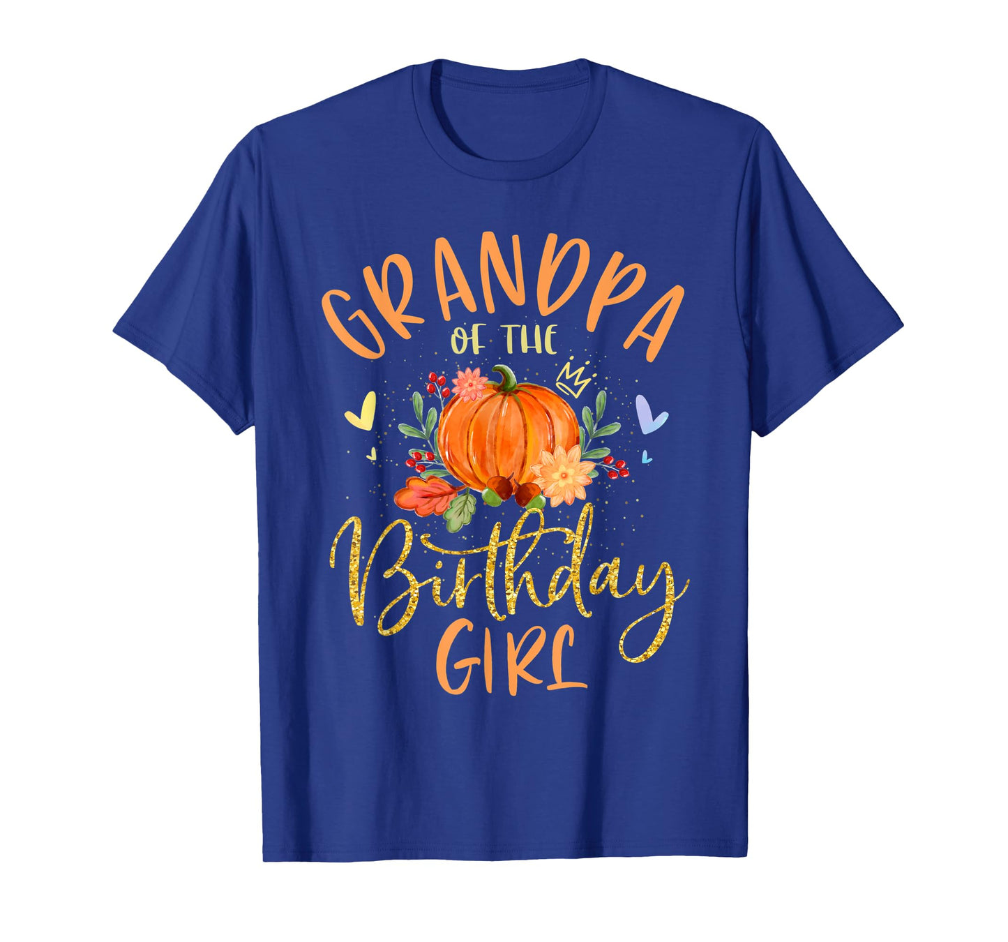 Mens Grandpa Of The Birthday Girl Pumpkin Themed Papa T-Shirt