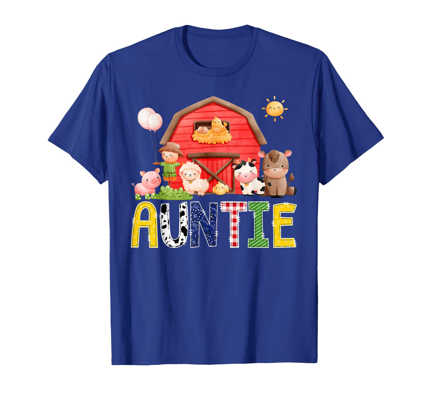 Auntie Red Farm Cow Birthday Boy Party Matching Family T-Shirt