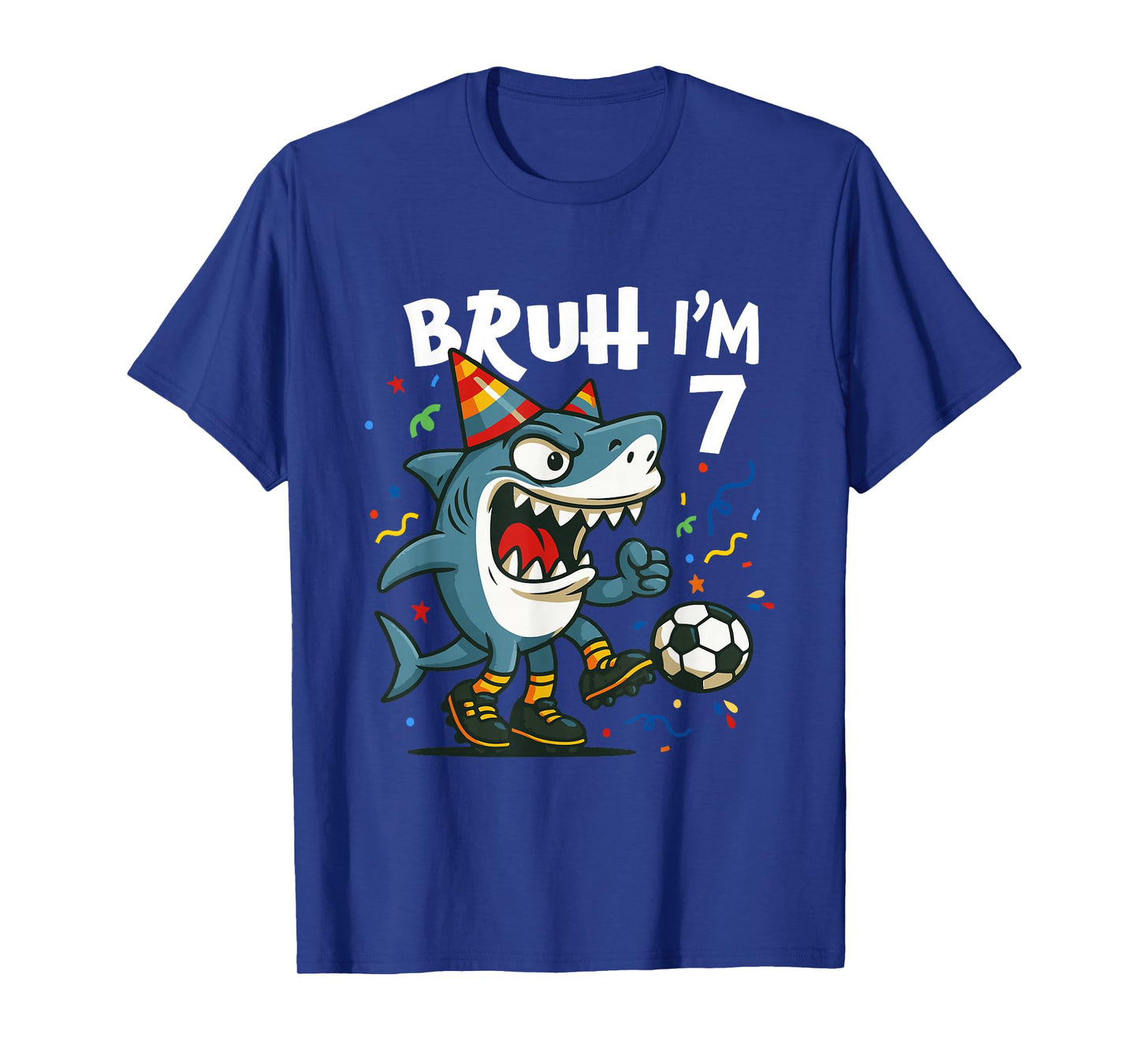 Tralalero Tralala Italian Brainrot Soccer 7th Birthday T-Shirt