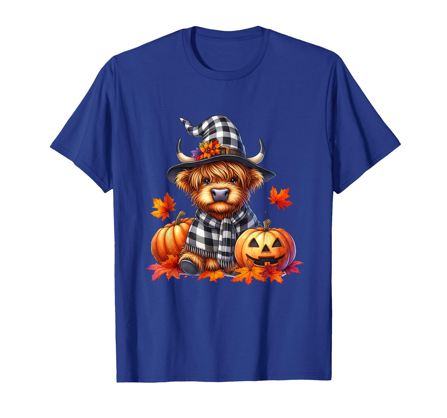 Funny Halloween Highland Cow Witchy Pumpkin It's Fall Y'all T-Shirt